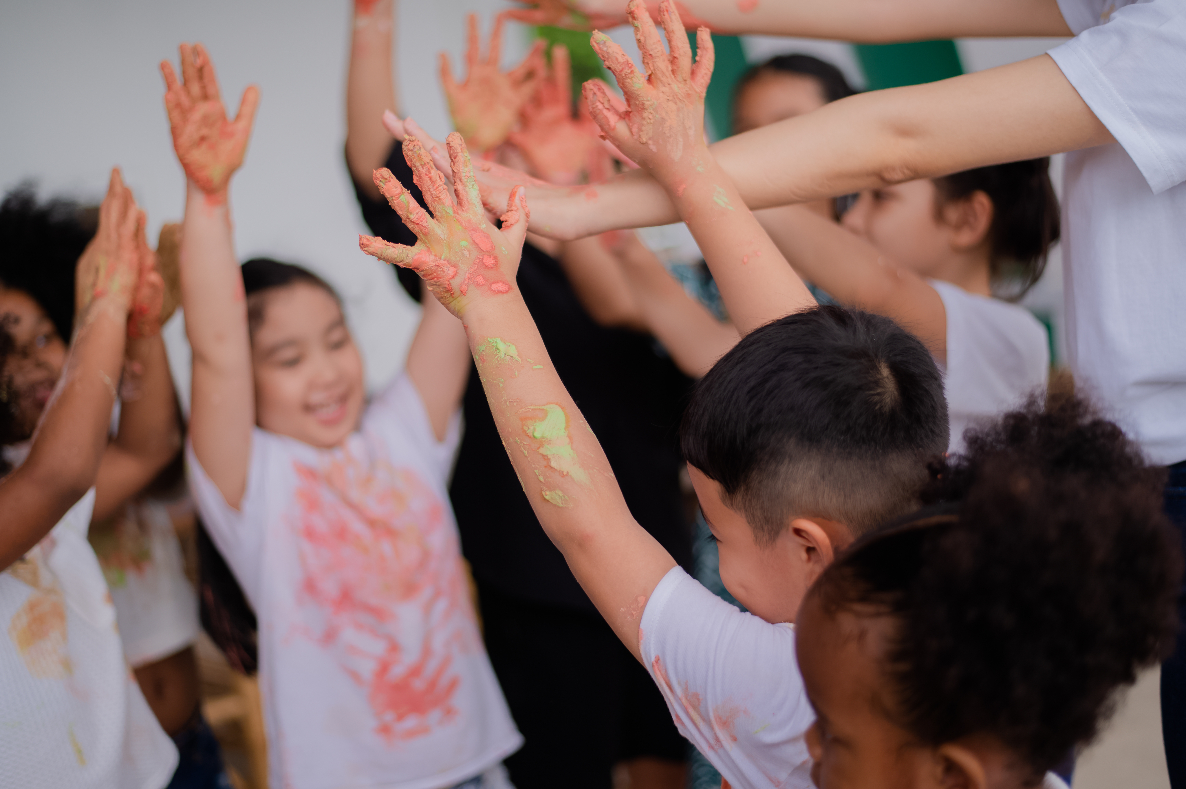 Business owner watering plants